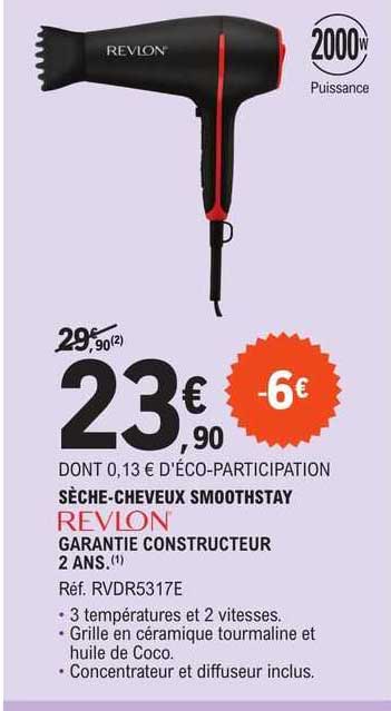 sèche-cheveux smoothstay revlon