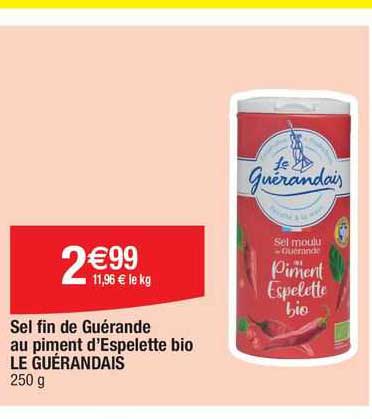sel fin de guérande au piment d'espelette bio le guérandais