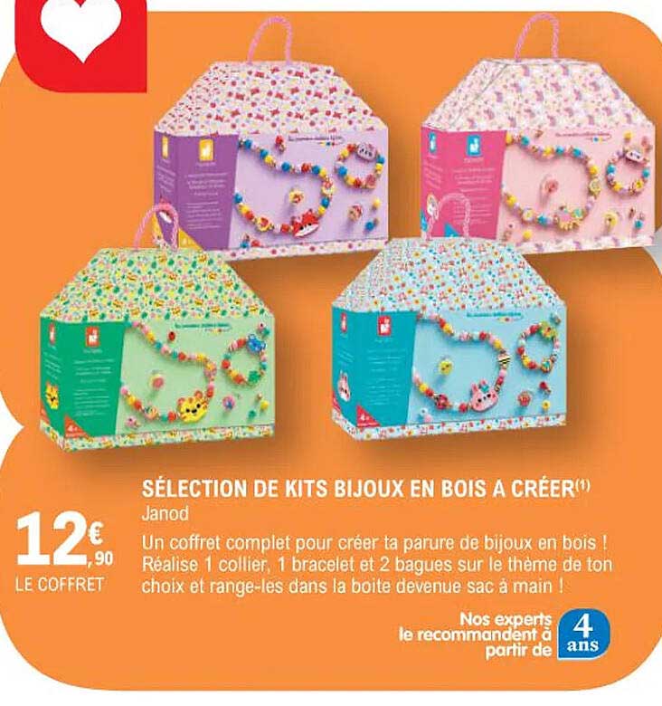 sélection de kits bijoux en bois à créer - janod