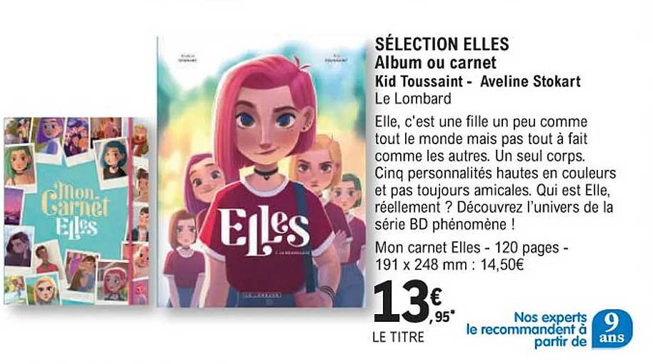 sélection elles album ou carnet kid toussaint - aveline stokart le lombard