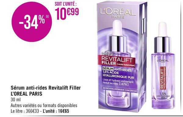 sérum anti-rides revitalif filler l'oreal paris
