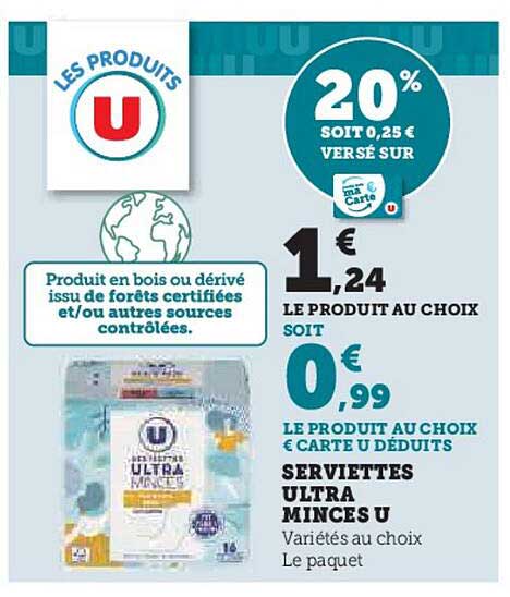 Serviettes Ultra Minces U