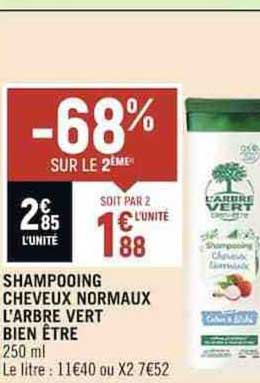 shampooing cheveux normaux l'arbre vert bien être