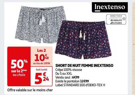 Short De Nuit Femme Inextenso