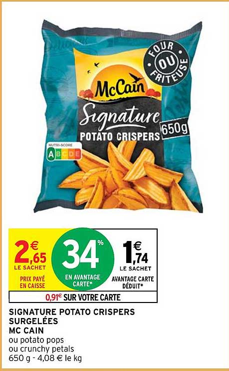 signature potato crispers surgelées mc cain