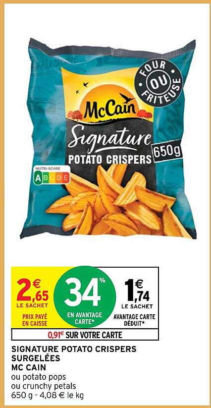 signature potato crispers surgelées mc cain