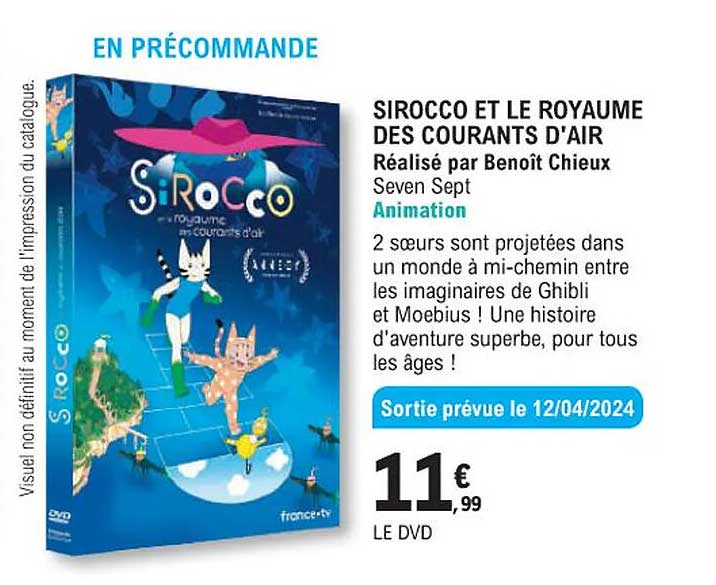 sirocco et le royaume des courants d'air - benoît chieux - seven sept