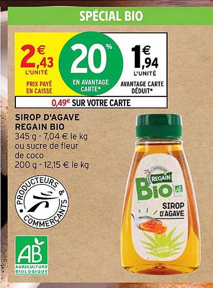 sirop d'agave regain bio
