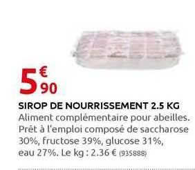 sirop de nourrissement 2.5 kg