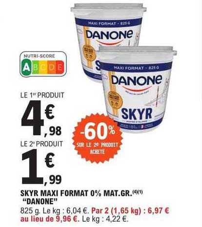 skyr maxi format 0% mat. gr. "danone"