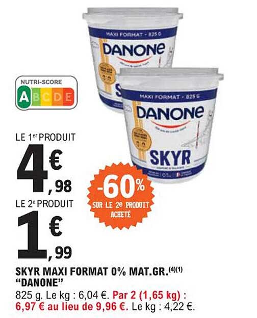 skyr maxi format 0% mat. gr. "danone"