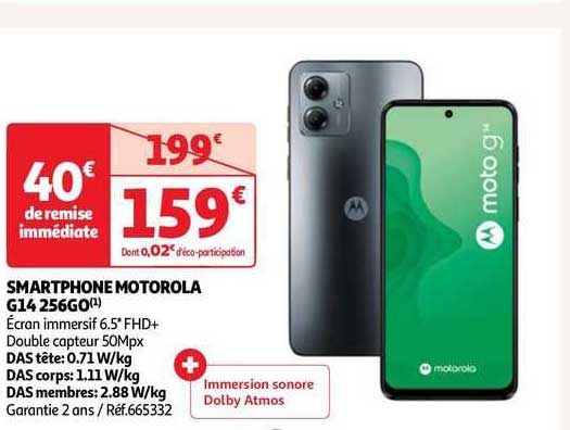 smartphone motorola g14 256go