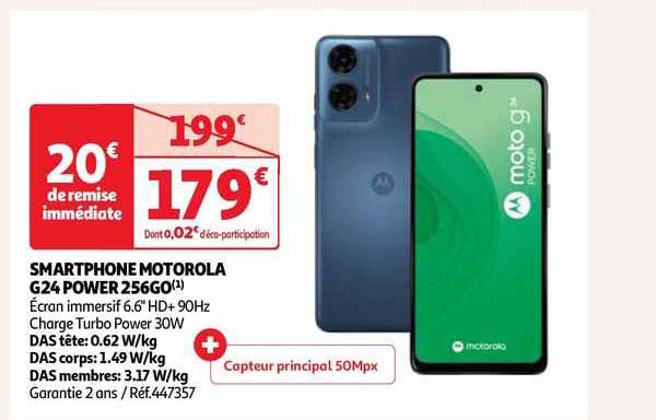 smartphone motorola g24 power 256go