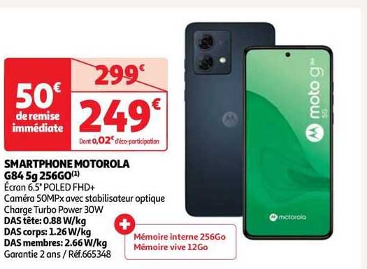 smartphone motorola g84 5g 256go