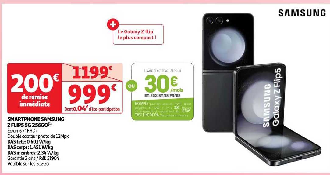 smartphone samsung z flip5 5g 256go