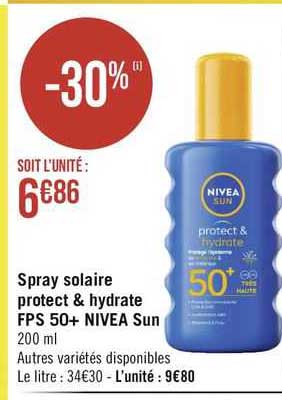spray solaire protect & hydrate fps 50+ nivea sun