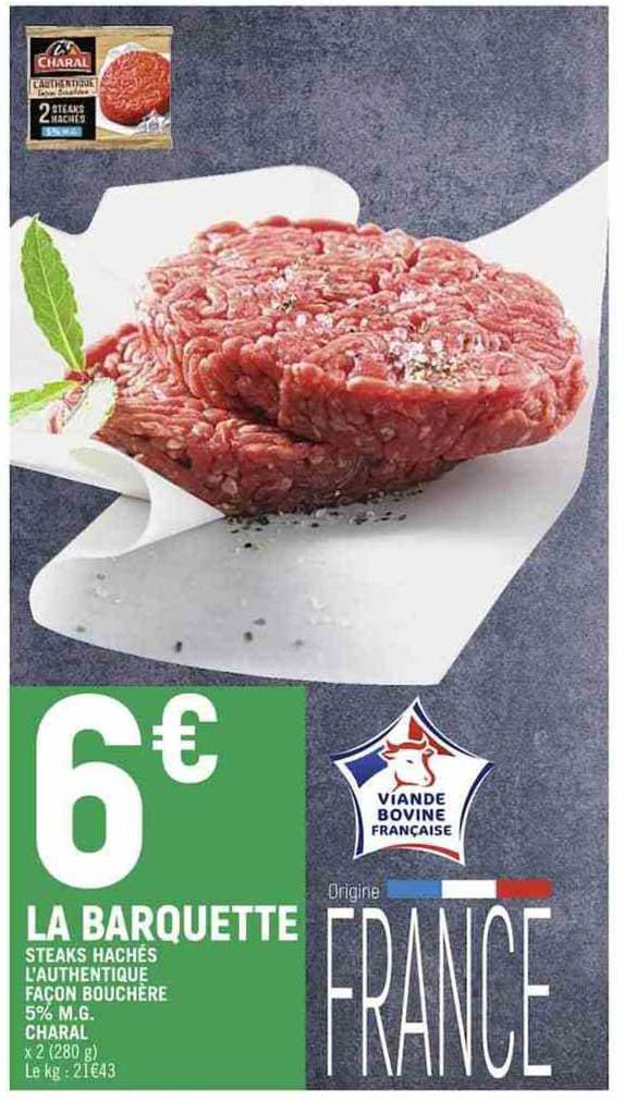 steaks hachés l'authentique façon bouchère 5% m.g. charal