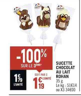 sucette chocolat au lait rohan