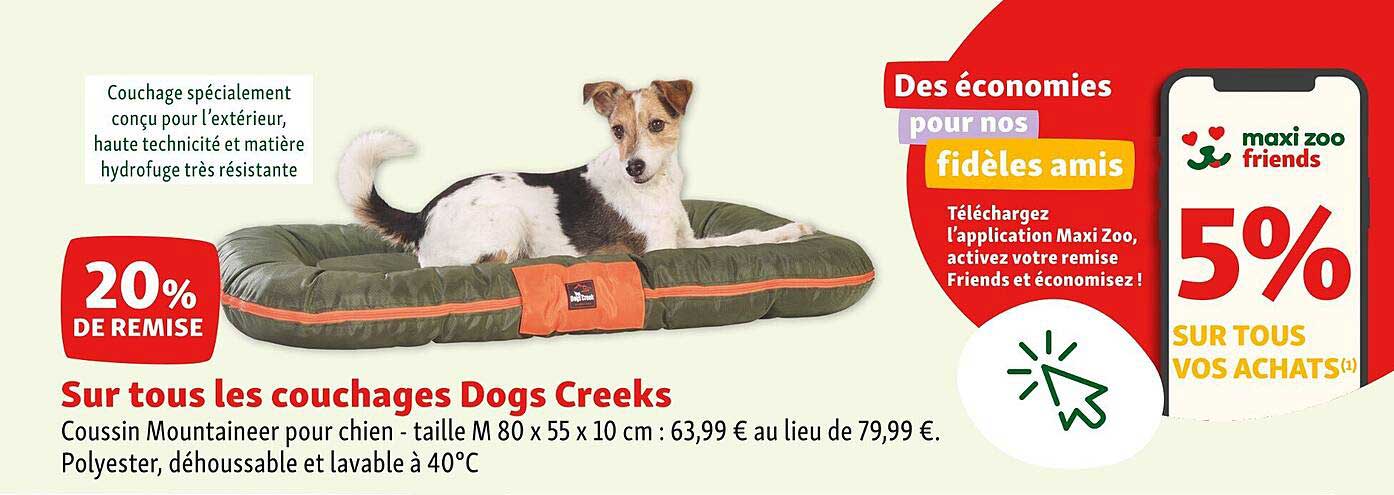 sur tous les couchages dogs creeks