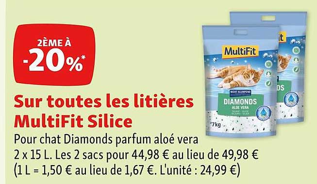 sur toutes les litières multifit silice
