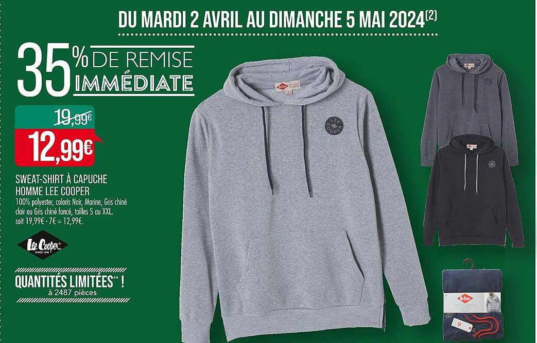 Sweat-shirt à à Capuche Homme Lee Cooper