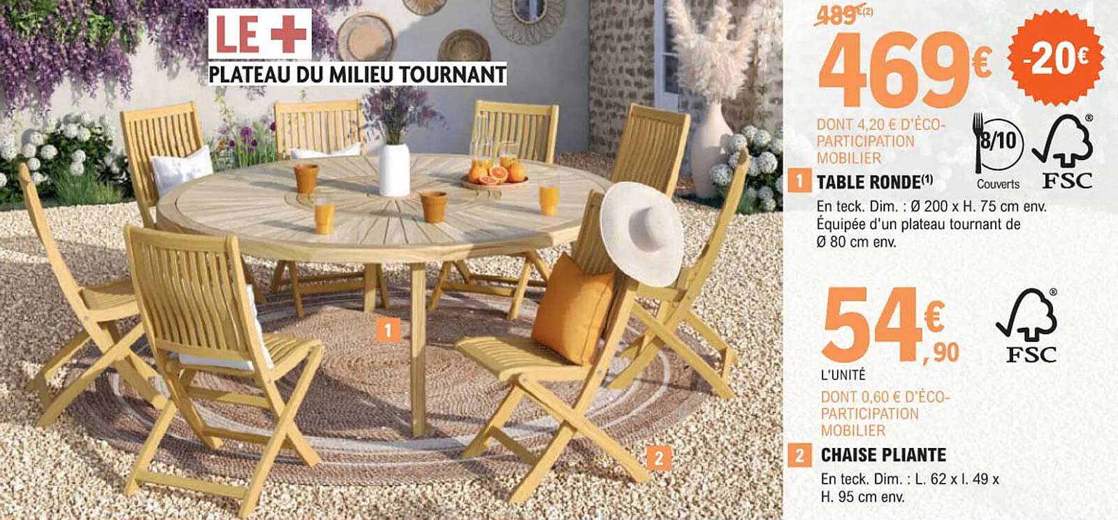 Table Ronde, Chaise Pliante