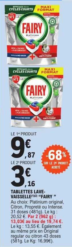 Tablettes Lave-vaisselle "fairy"
