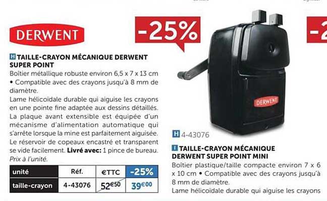 taille-crayon mécanique derwent super point