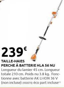 taille-haies perche à batterie hla 56 nu