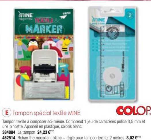 tampon spécial textile mine colop