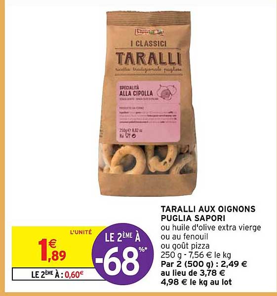 Taralli Aux Oignons Puglia Sapori
