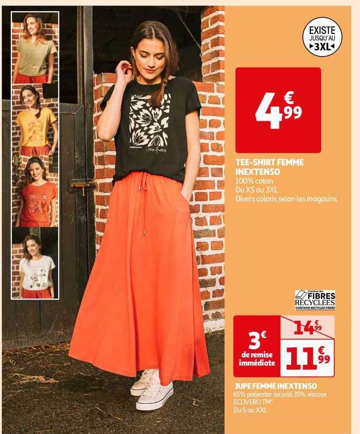 Tee-shirt Femme Inextenso, Jupe Femme Inextenso