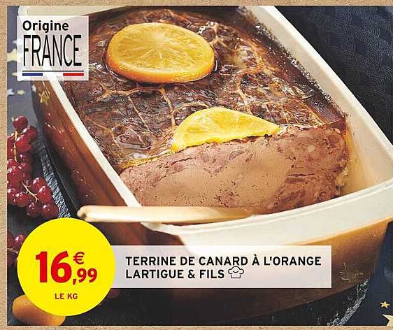 terrine de canard à l'orange lartigue & fils
