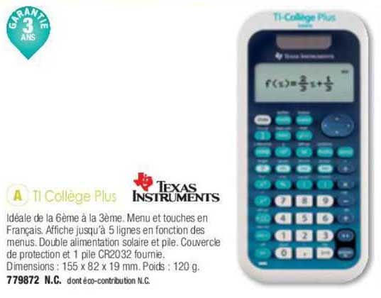 Texas Instruments TI Collège Plus