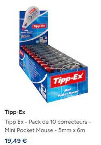 tipp-ex - pack de 10 correcteurs - mini pocket mouse
