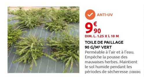 toile de paillage 90 g/m2 vert