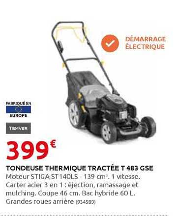 tondeuse thermique tractée t 483 gse