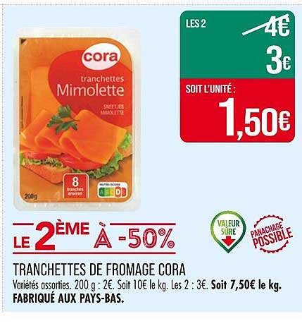 Tranchettes De Fromage Cora