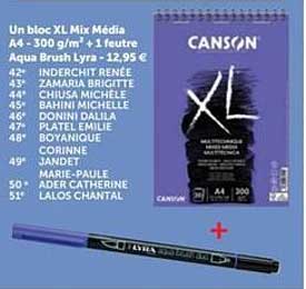 un blox xl mix média a4 - 300 g/m² + 1 feutre aqua brush lyra