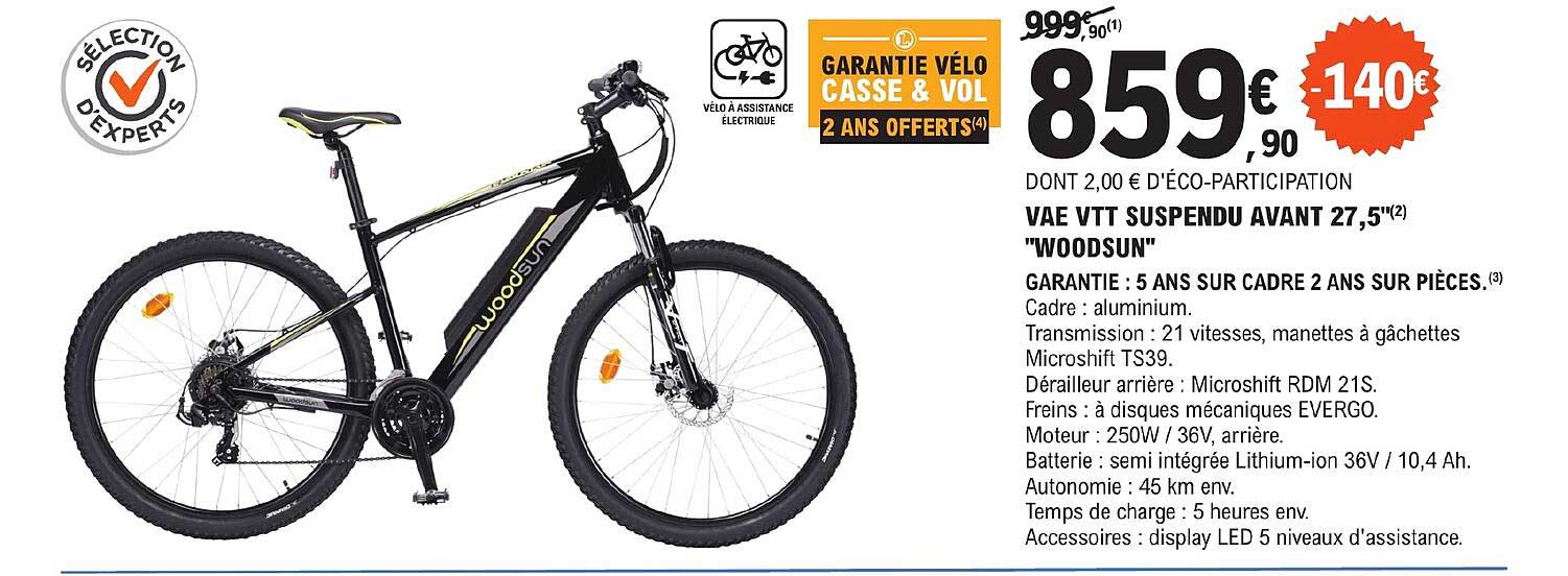 vae vtt suspendu avant 27,5" "woodsun"