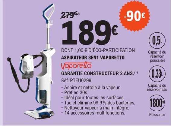 vaporetto aspirateur 3en1 vaporetto