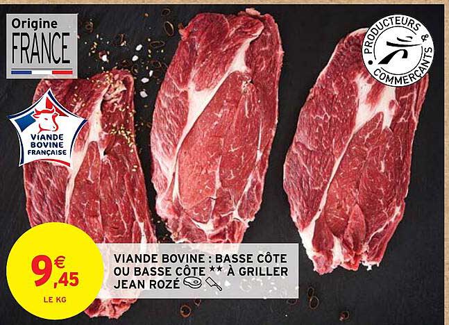 viande bovine : basse côte ou basse côte ** à griller jean rozé