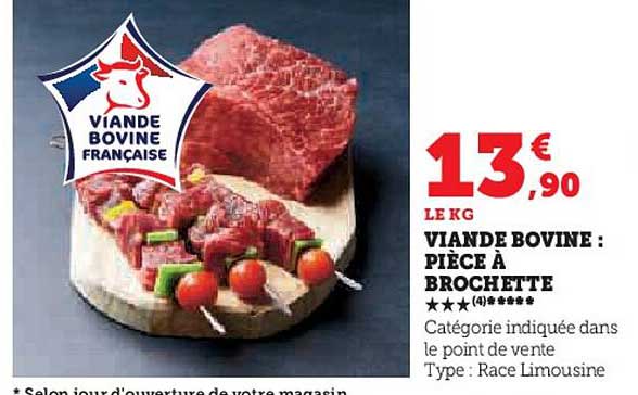 Viande Bovine : Pièce à Brochette