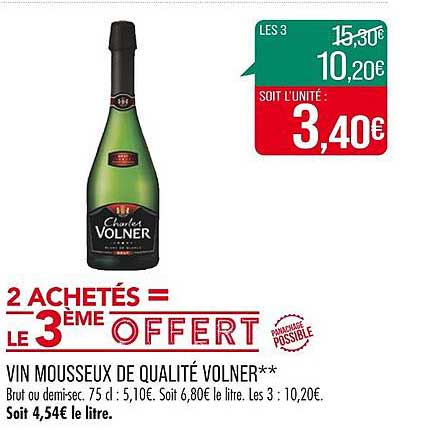 vin mousseux de qualité volner