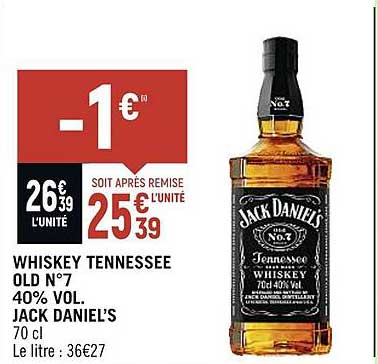 whiskey tennessee old n°7 40% vol jack daniel's