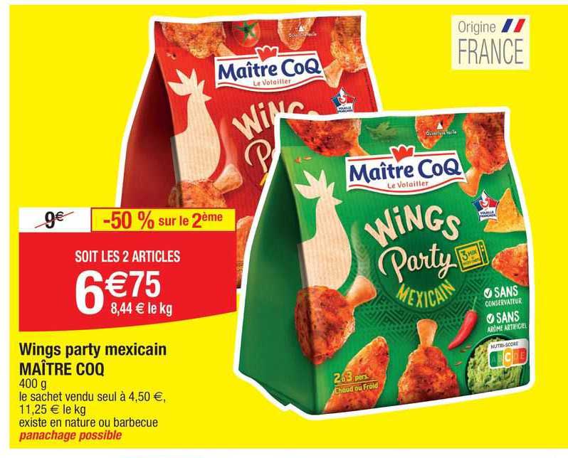 wings party mexicain maître coq