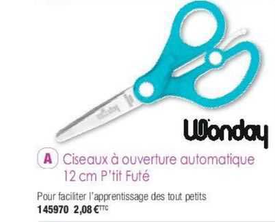 wonday ciseaux à ouverture automatique 12 cm p'tit futé