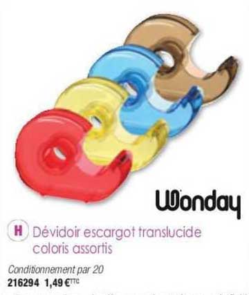 wonday dévidoir escargot translucide coloris assortis