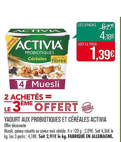Yaourt Aux Probiotiques Et Céréales Activia