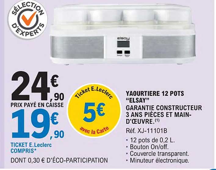 yaourtière 12 pots "elsay"